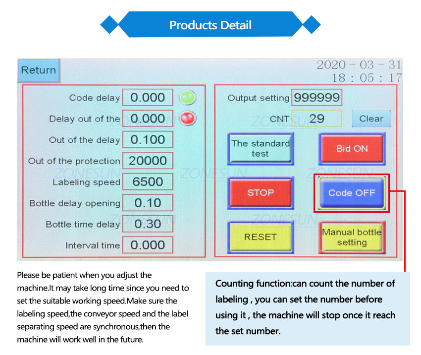 ZONESUN ZS-TB500 Double Side Round Bottle Positioning and Labeling Machine With Date Coder