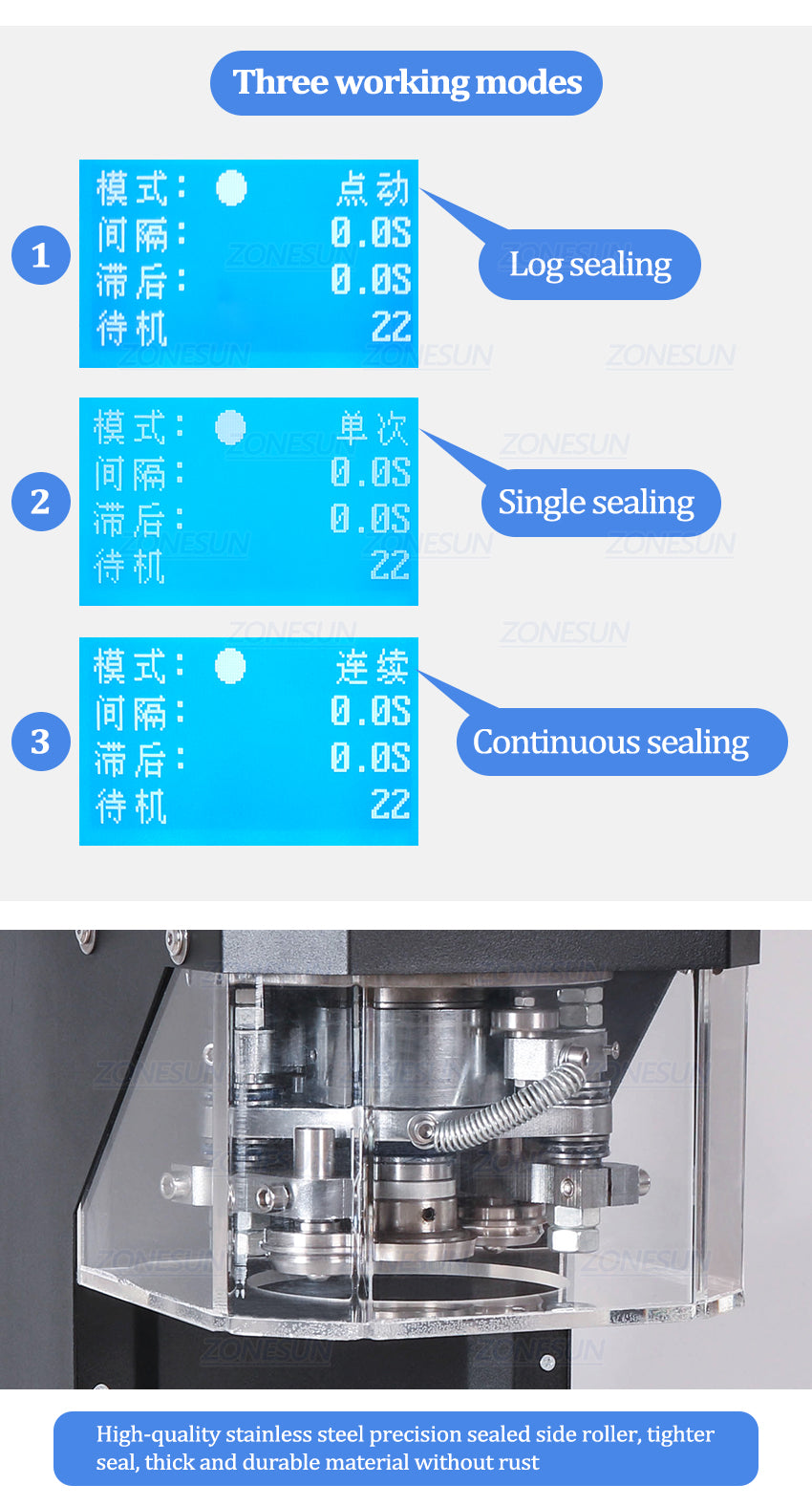 ZONESUN 55mm Intelligent Can Sealing Machine