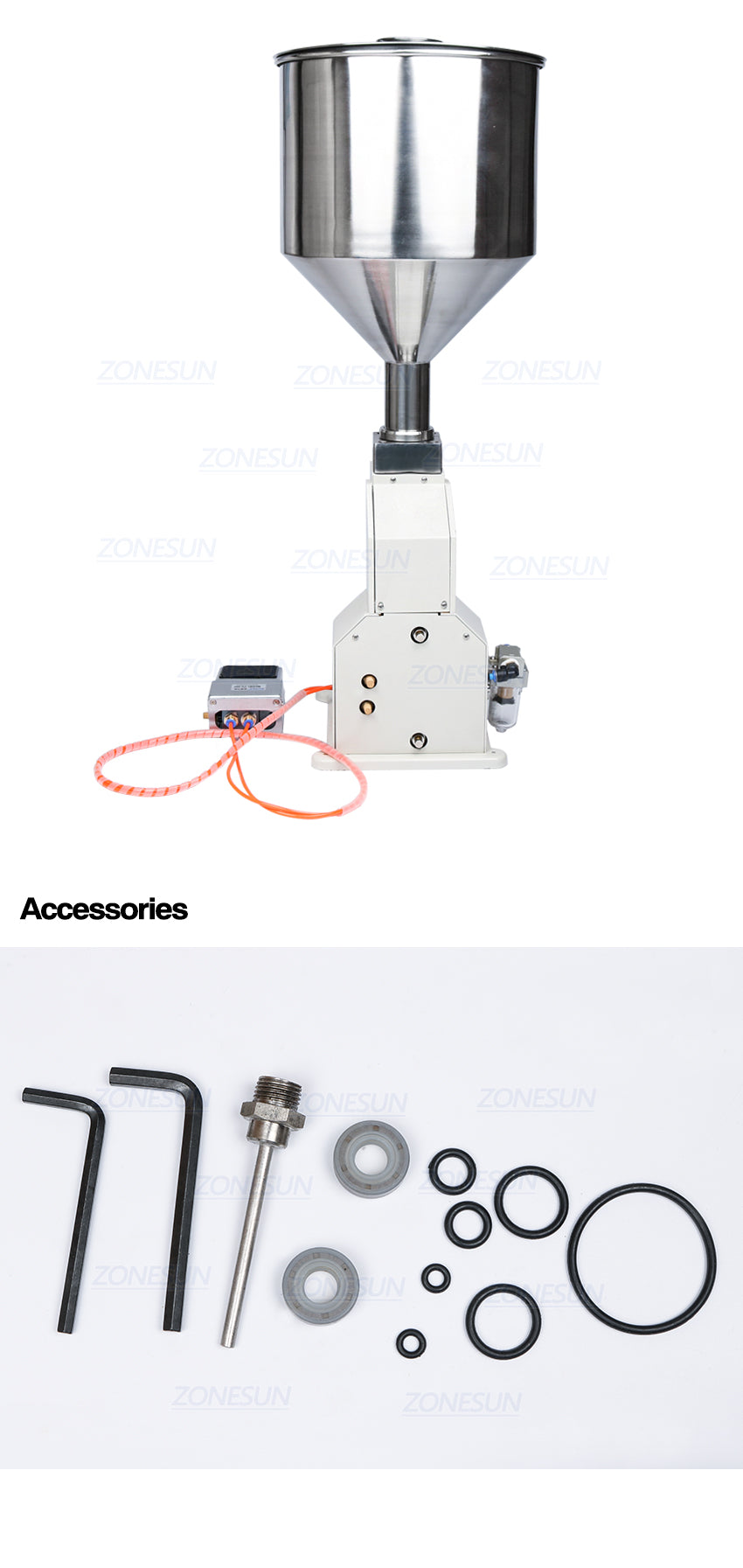 ZONESUN A02 Máquina de enchimento de pasta pneumática de aço inoxidável 