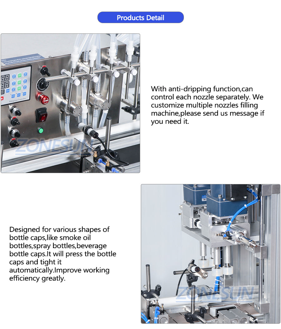 ZONESUN ZS-FAL180D Tabletop Liquid Filling Capping Double Sides Labeling Machine