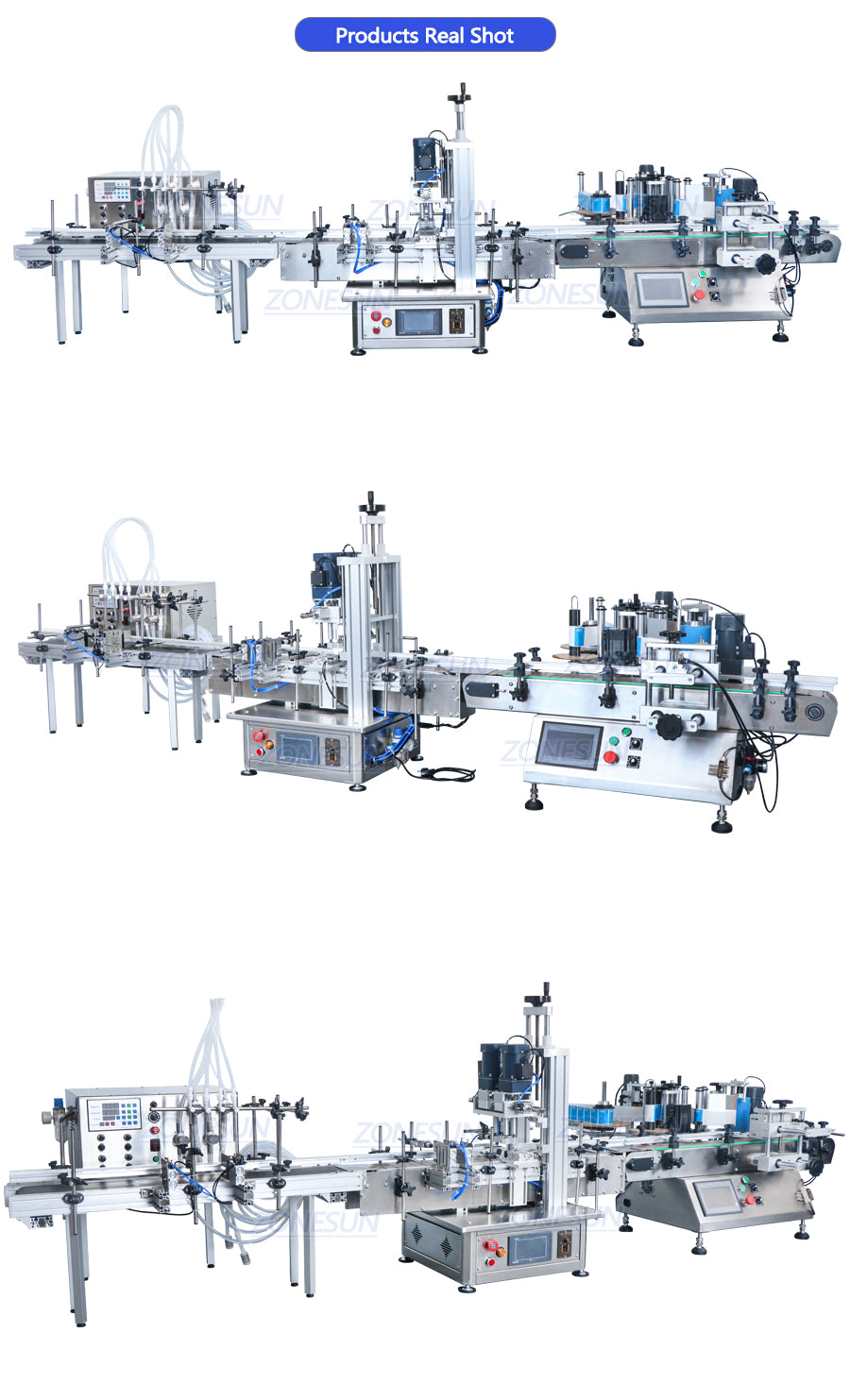 ZONESUN ZS-FAL180D Tabletop Liquid Filling Capping Double Sides Labeling Machine