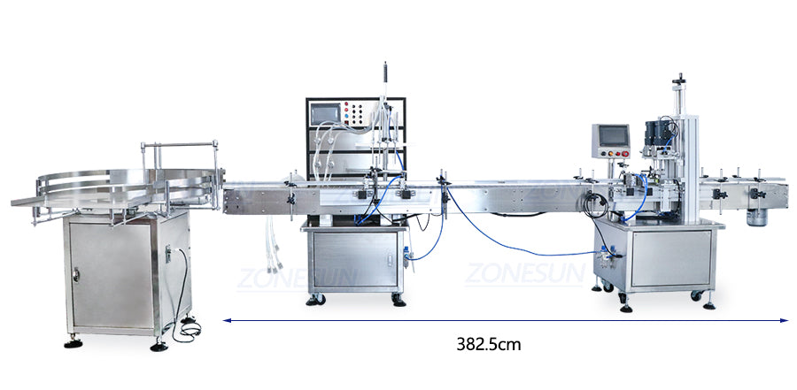 ZONESUN Small Automatic 4 Nozzles Liquid Filling Capping Production Line