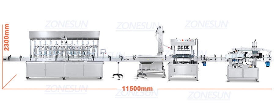 Machine Dimension of 12 Heads High Speed Grease Filling Line