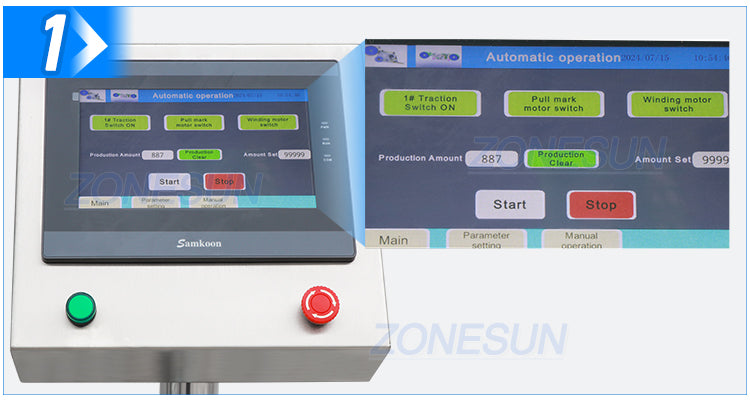 Painel de controle da máquina de reabastecimento automático