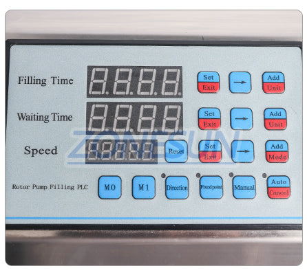 control panel of paste filling machine
