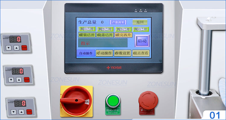 Painel de controle PLC da máquina de encher de recheio de mesa