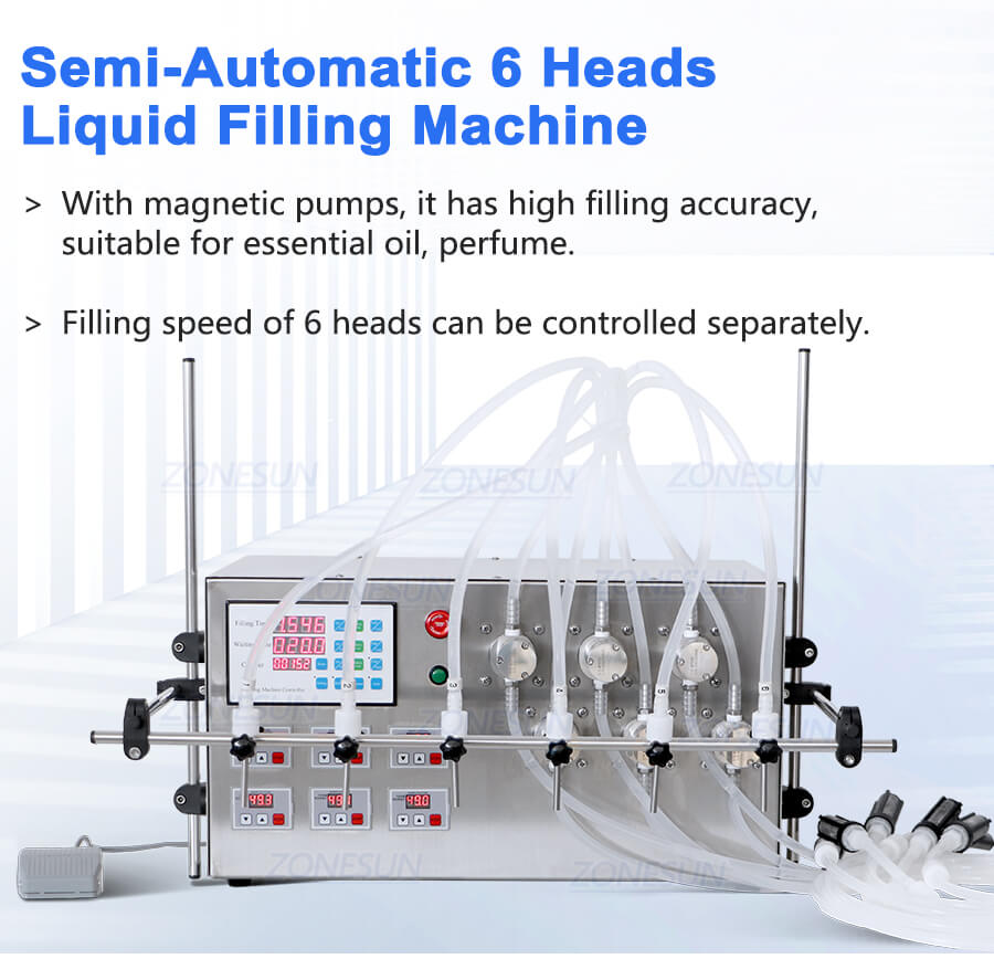 6 Heads Magnetic Pump Filling Machine