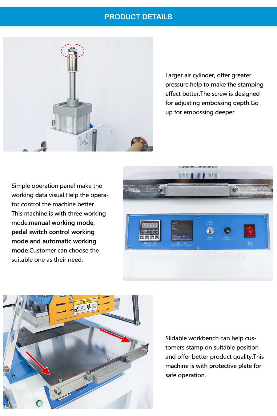 ZONESUN ZY-819D Pneumatic Stamping Machine