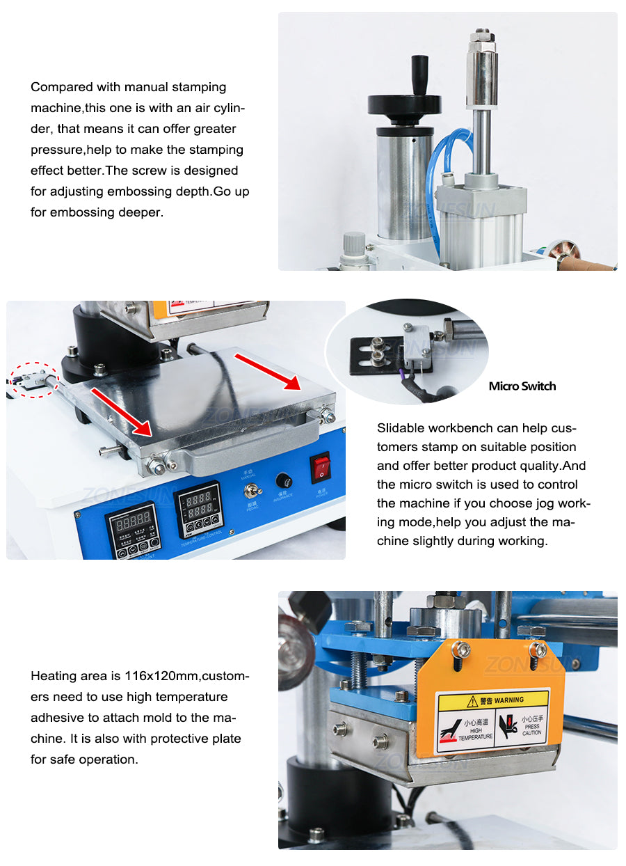 ZONESUN ZS-890H Pneumatic Hot Foil Stamping Machine