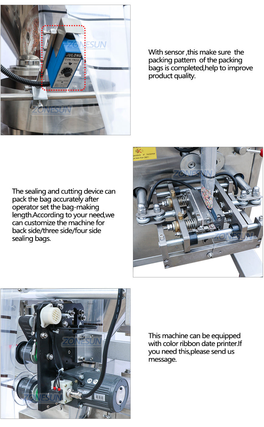 ZONESUN ZS-K100 Automatic Powder Filling Sealing Machine With Date Printer