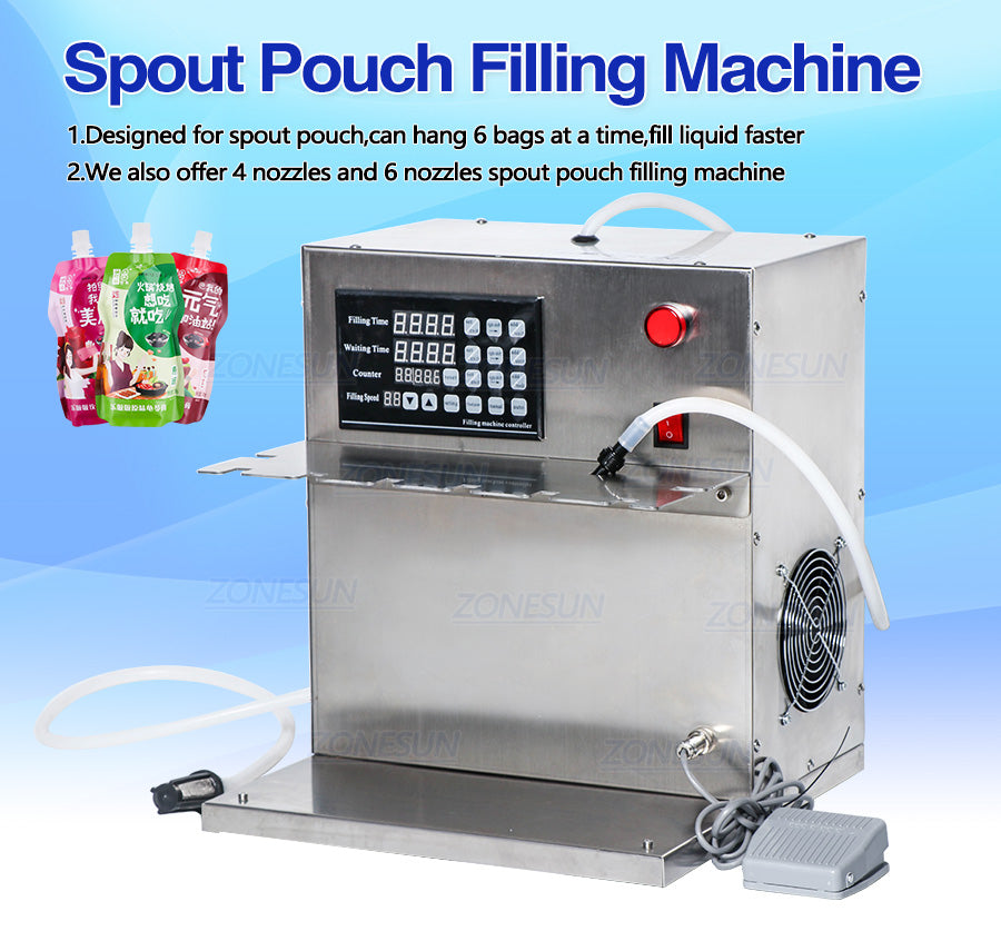 ZONESUN Spout Pouch Diaphragm Pump Liquid Filling Machine