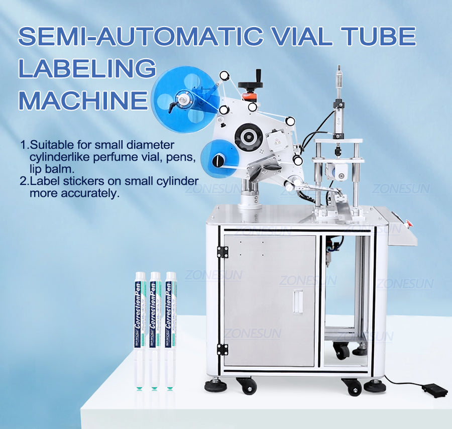 semi-automatic lip balm labeling machine