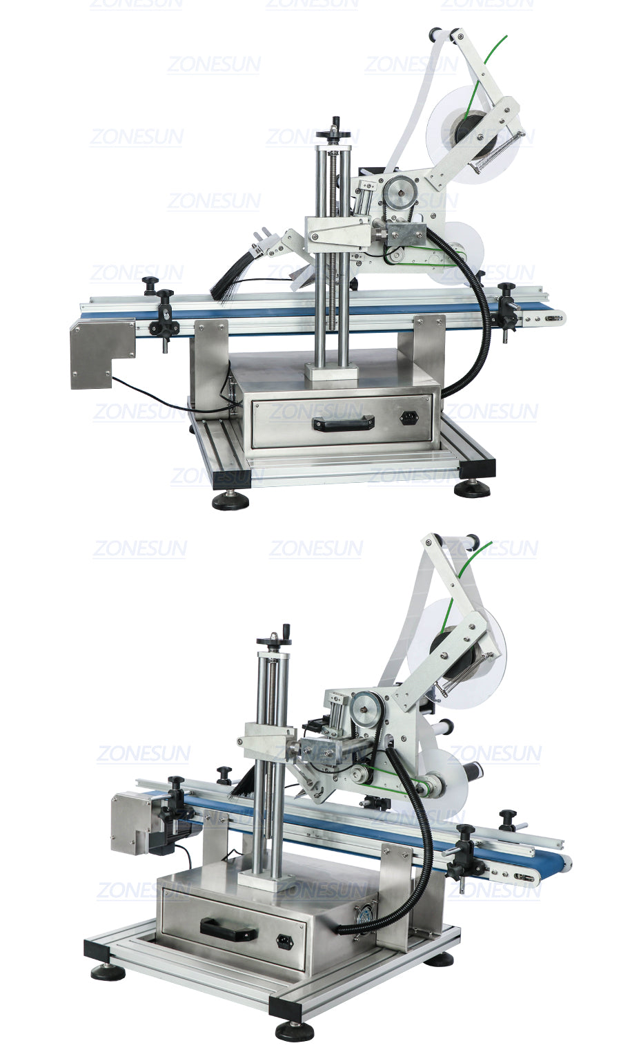 Real Shot of ZS-TB150P Automatic Top Side Flat Surface Labeling Machine