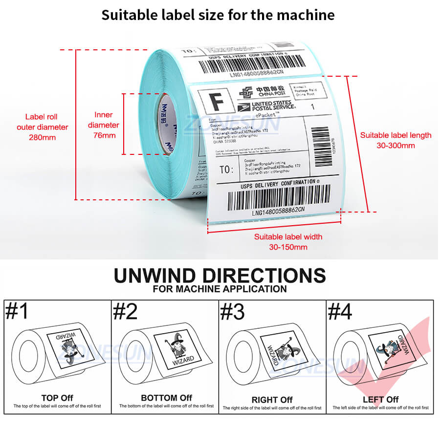 Label Size of Automatic Bottle Labeler