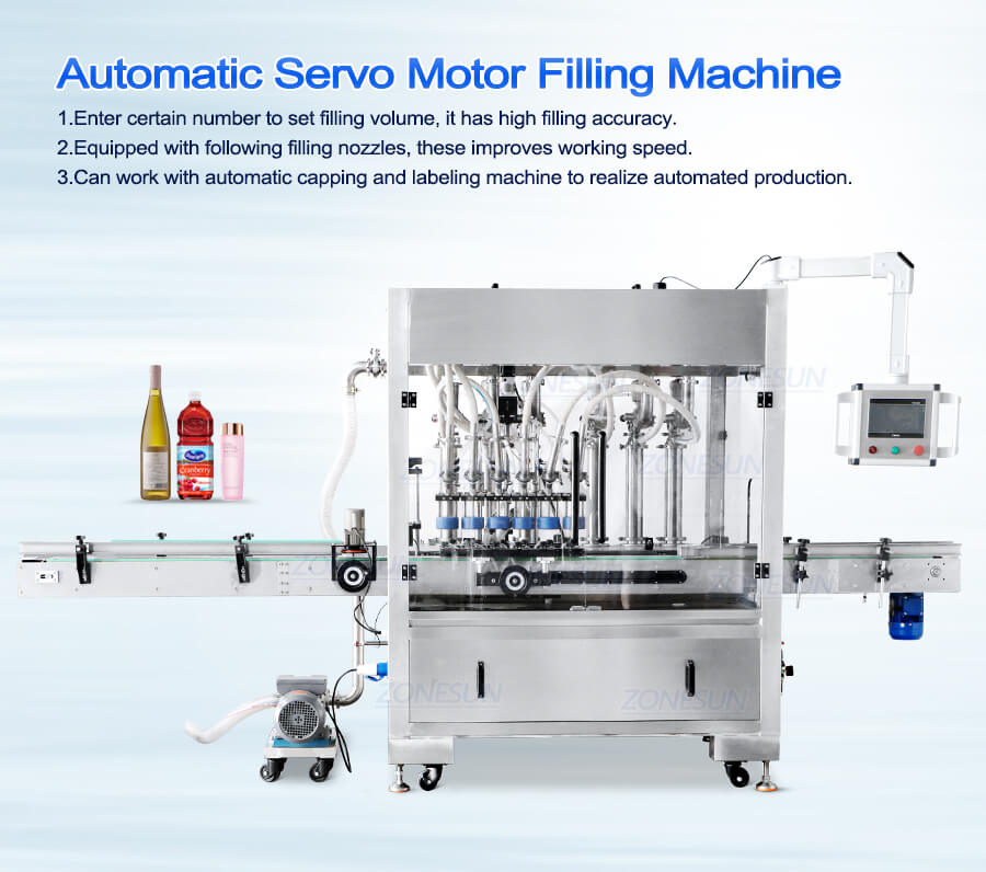 Máquina de enchimento de servo com o seguinte bico