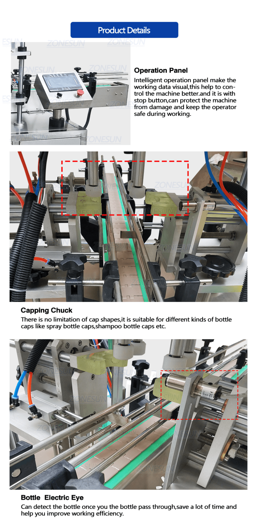 Détails de la bouteille de bouteille automatique