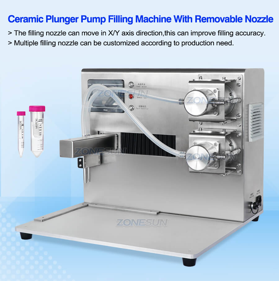 Double Heads Ceramic Pump Liquid Filling Machine