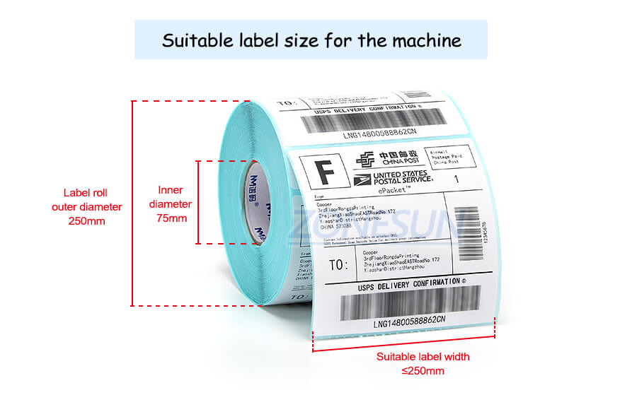 Dimensiunea etichetelor ZS-TB150PB Mașină automată de etichetare a suprafeței plate