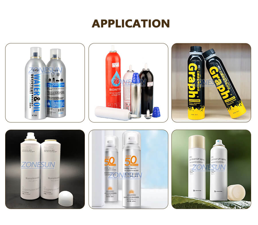 Application of Paint Spray Cans Filling Sealing Machine