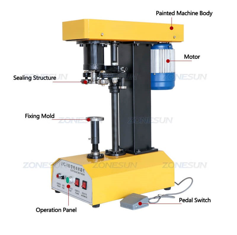 Dimensão da máquina de costura de lata semi-automática