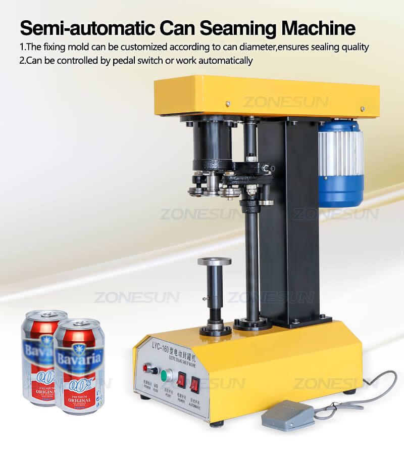 Máquina de costura de lata semi-automática
