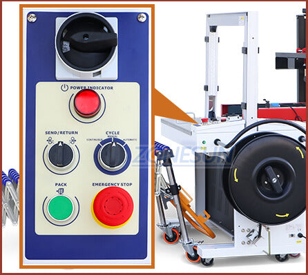 Botão de controle da máquina de bandagem de tira de vedação de papelão