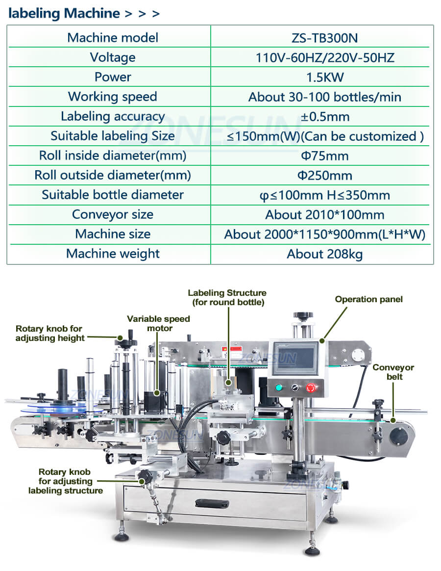 Paramètre de machine de la machine d'étiquetage à double utilisation