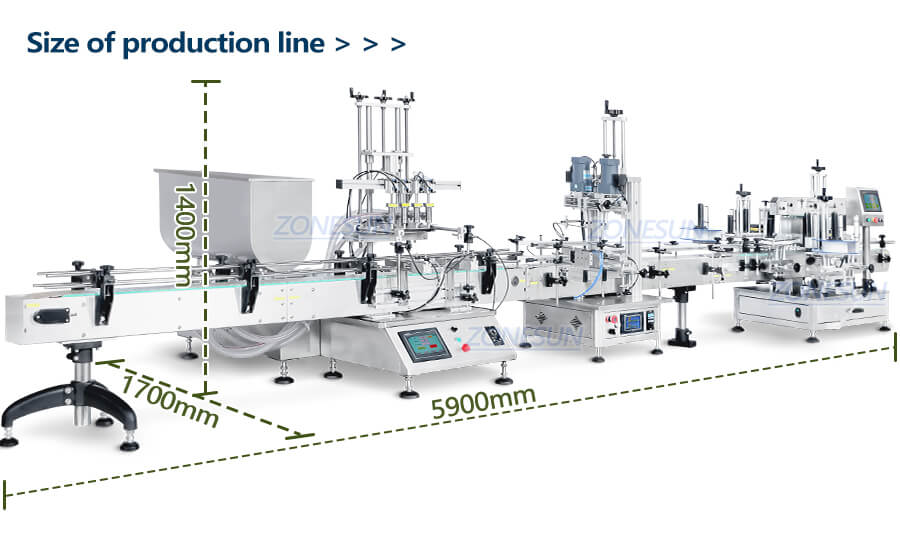 Dimension of Automatic Body Gel Filling Line