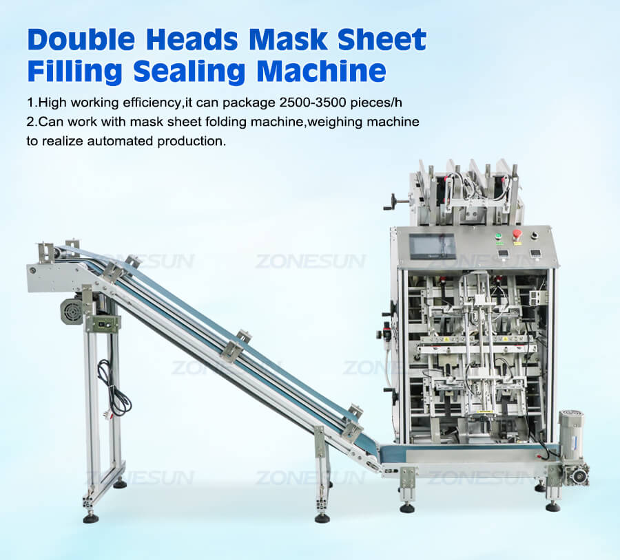 Double Heads Facial Mask Sheet Filling Sealing Machine