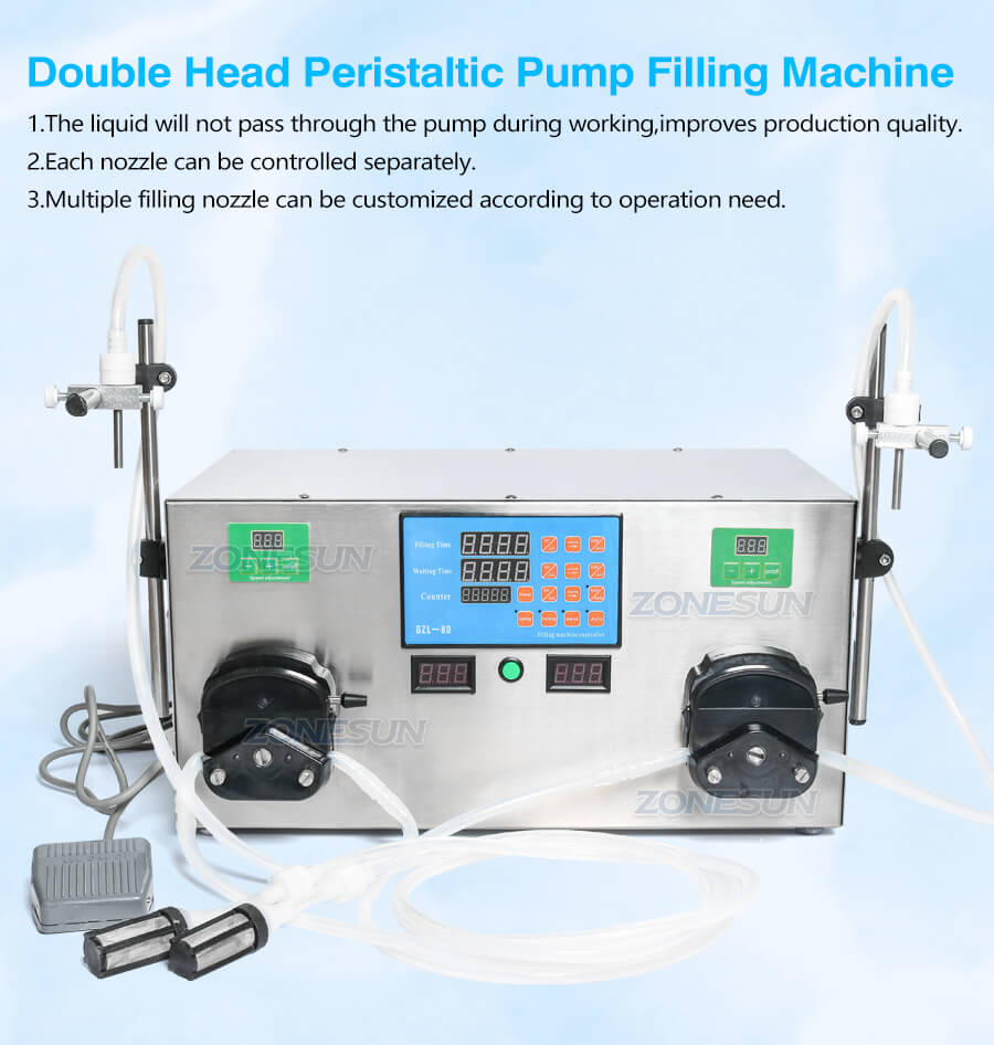 Double Head Peristaltic Pump Filling Machine