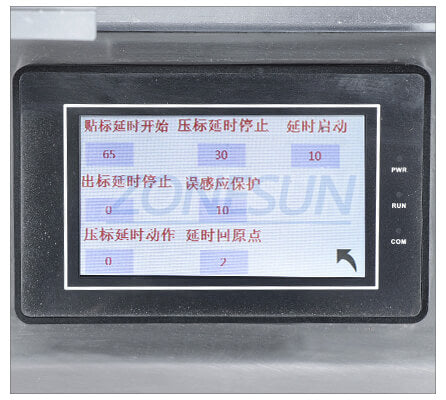 Control panel of Semi-automatic flat surface labeling machine
