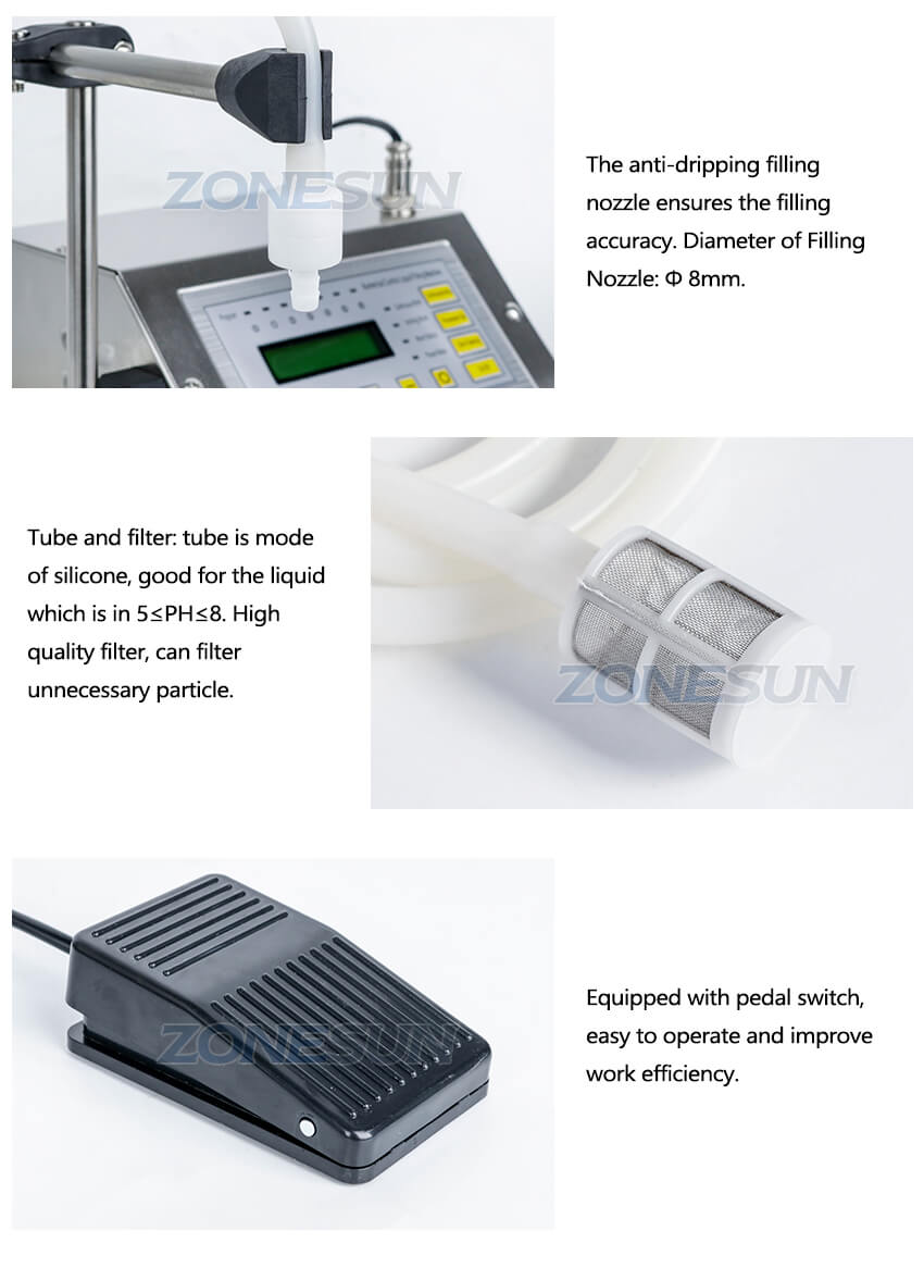 Details of GFK-160 Semi-automatic liquid filling machine