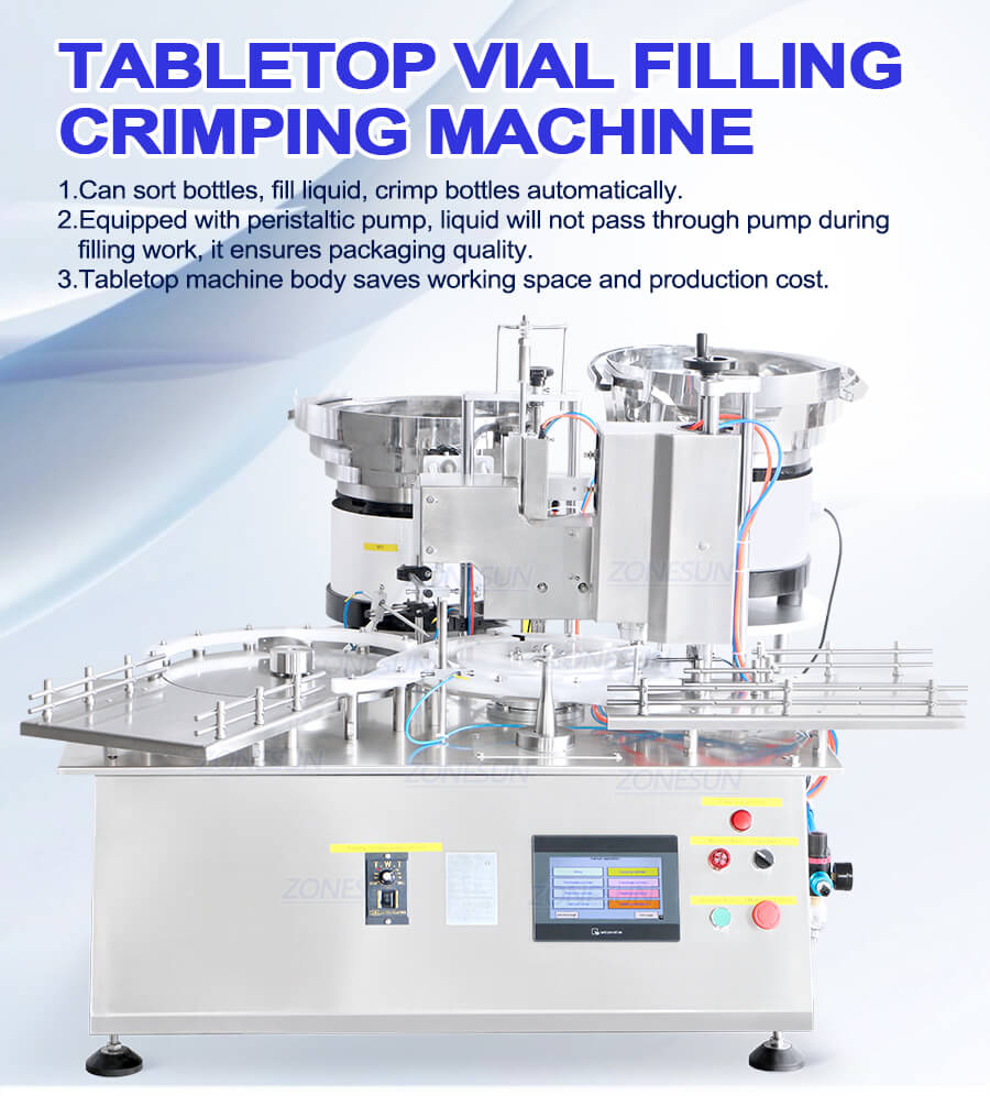 Glass vial filling capping machine