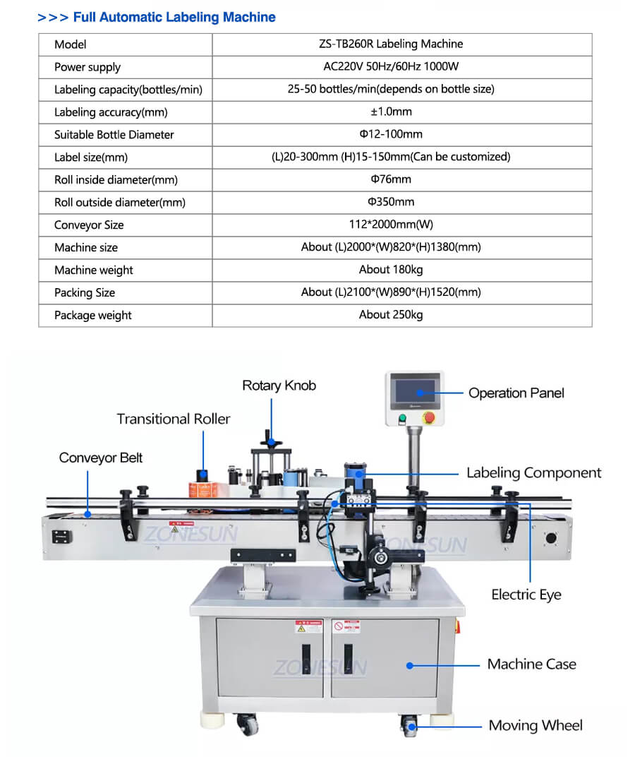 Paramètre de la machine d'étiquetage