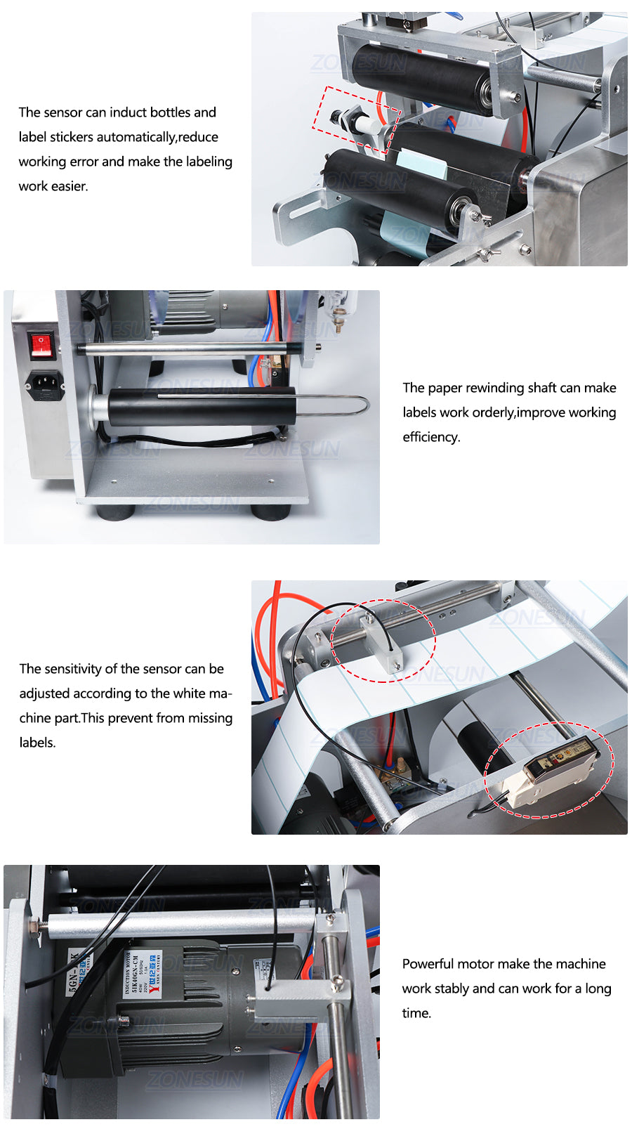 ZONESUN TB-80 Semi-automatic Round Bottle Labeling Machine