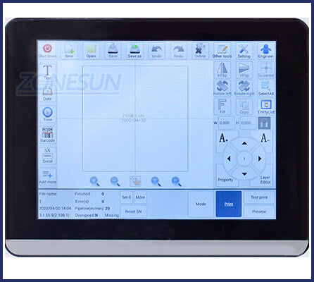 Control Panel of Automatic Laser Date Coding Machine