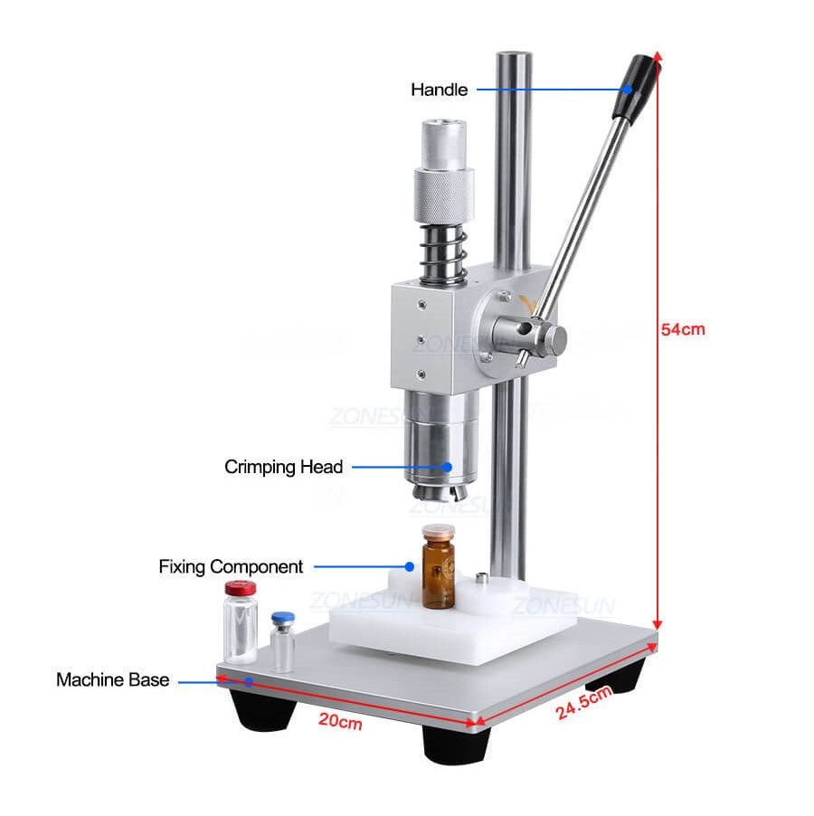 Machine Dimension of Manual Vial Capping Machine