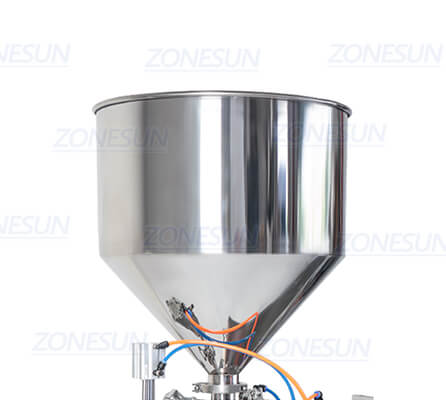 Hopper of Piston Pump Paste Filling Machine With Conveyor