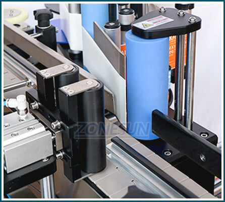 labeling structure of round bottle labeler