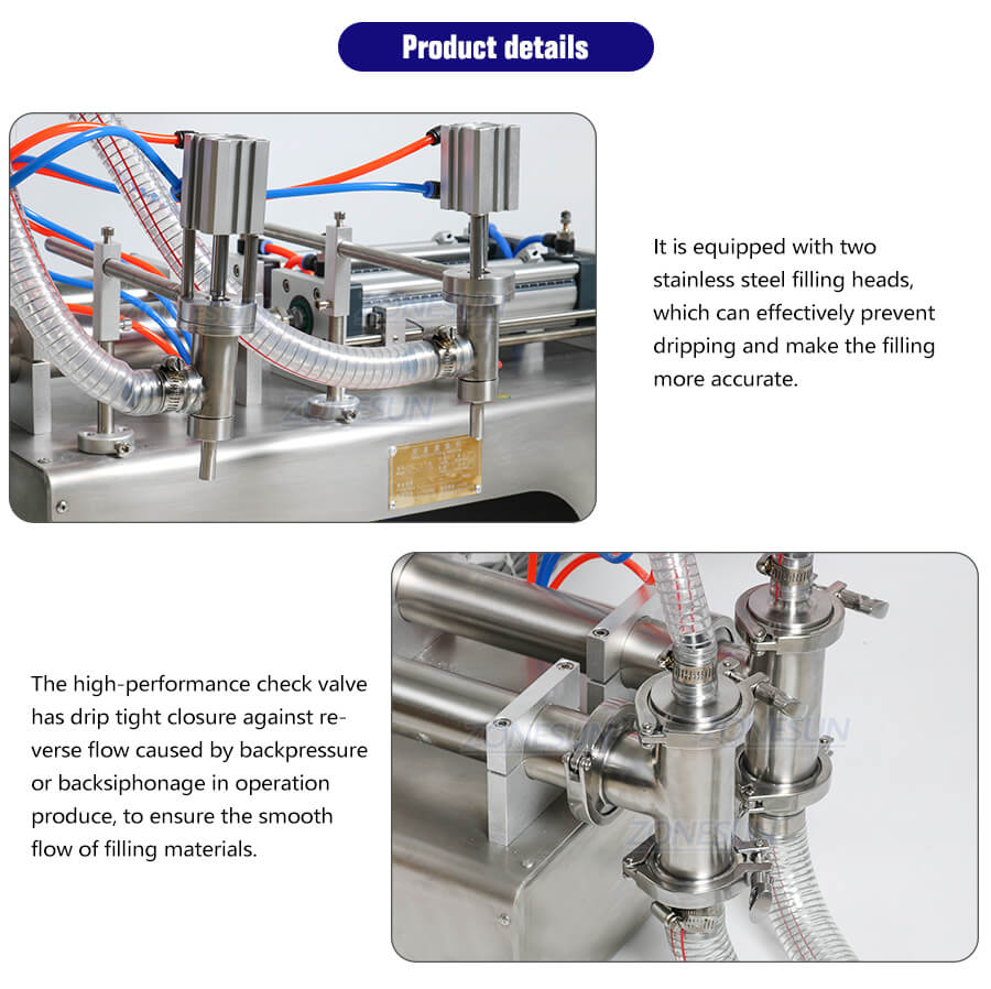 Details of Double Nozzle Piston Liquid Filling Machine