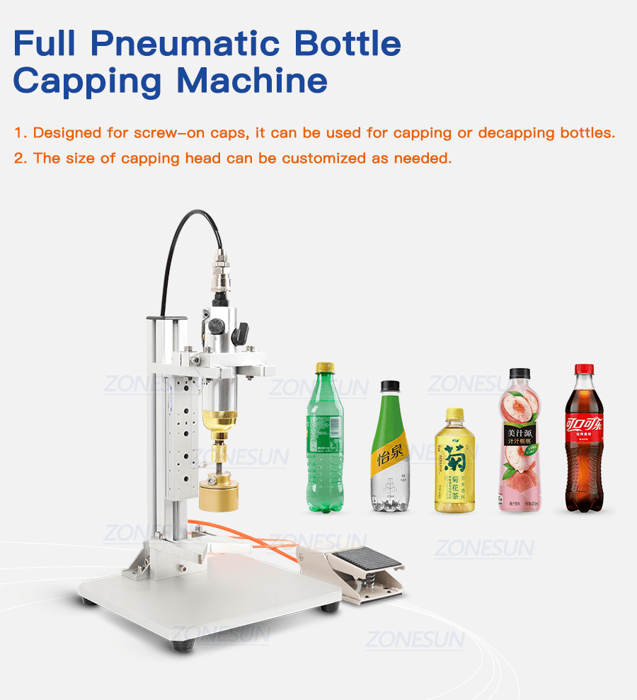 Pneumatic Capping Machine For Bottles