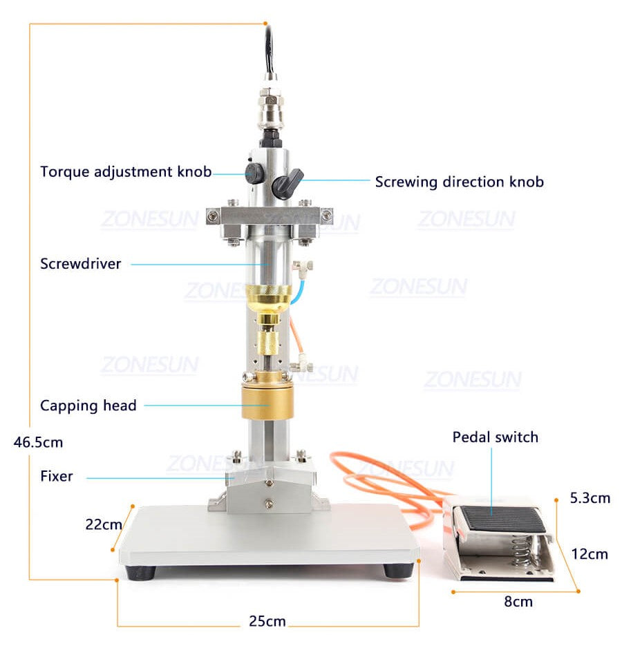 Machine Details of Pneumatic Capping Machine