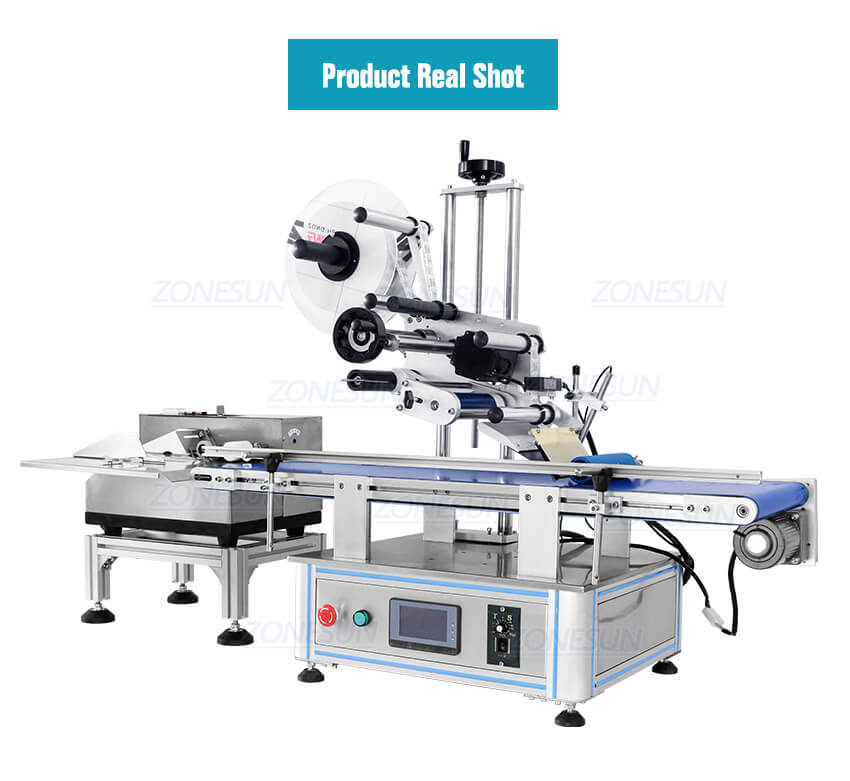 Real Shot of ZS-TB180PBF Automatic Pouch Bag Paging And Labeling Machine