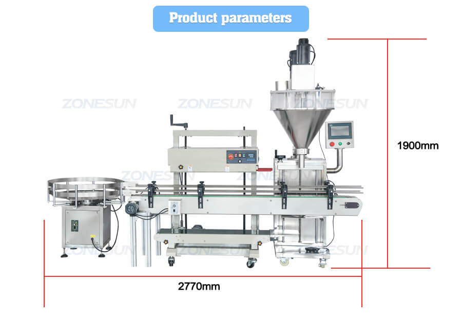 Dimension of Automatic Bagged Powder Filling Line