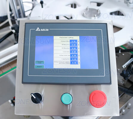 Control Panel of Automatic Roll-on Bottle Filling Capping Machine