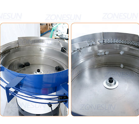 Vibratory bowl sortrt of Automatic Roll-on Bottle Filling Capping Machine