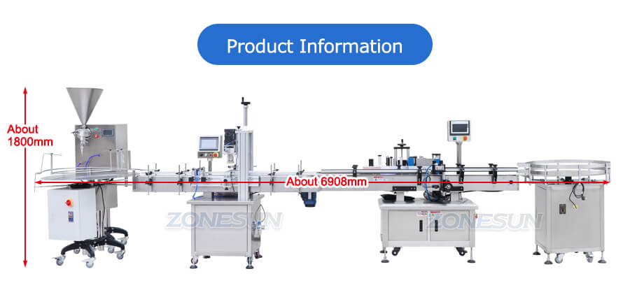 Rozmiar linii produkcyjnej do napełniania żelem ręcznym