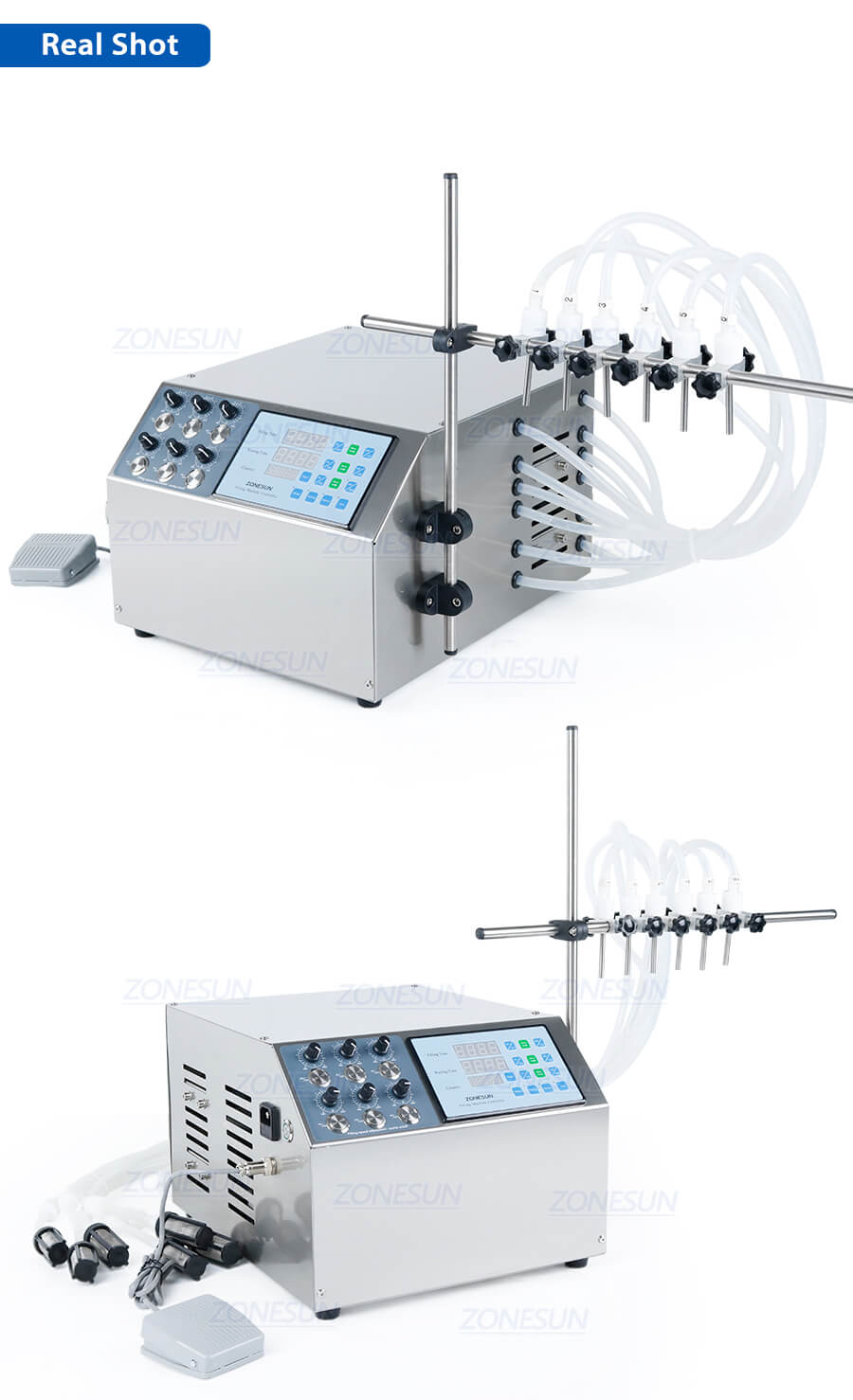 Tiro real da máquina de enchimento líquido ZS-DPYT6P