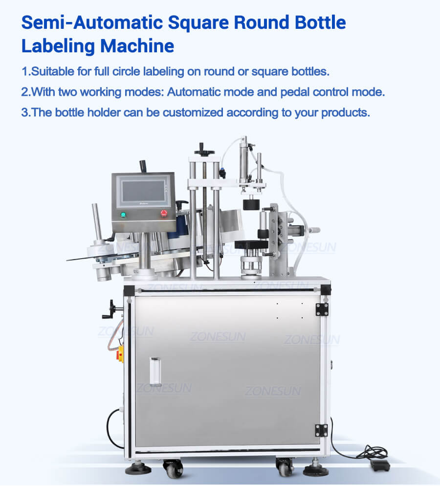 Semi-automatic Bottle Side Labeling Machine