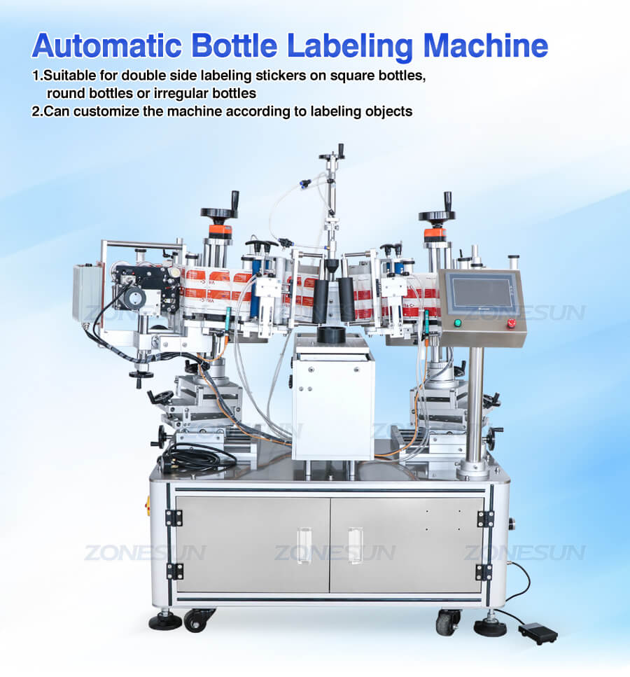 Máquina de rotulagem lateral dupla semi-automática